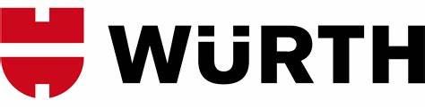 Logo of würth, featuring a red and white shield design next to the bold black text "würth.